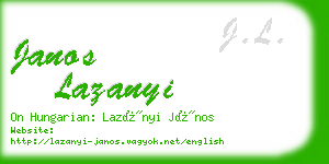 janos lazanyi business card